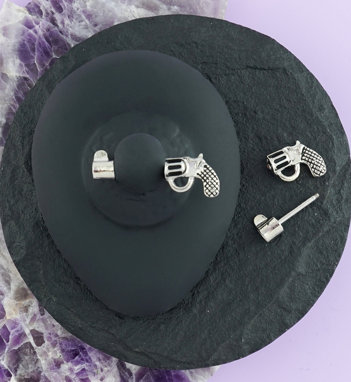 14G Silver Revolver Nipple Ring