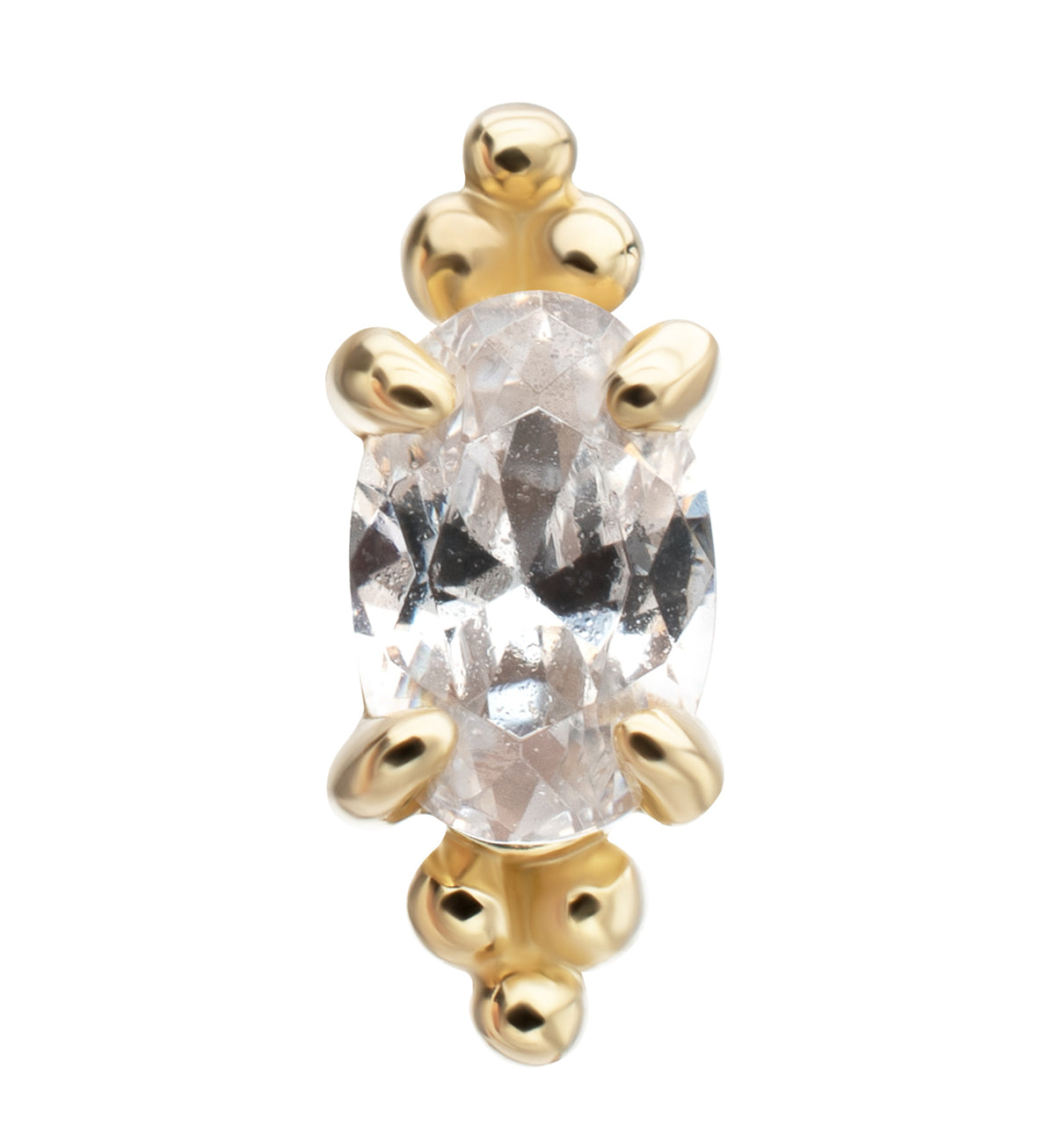 14kt Gold Heirloom CZ Threadless Top