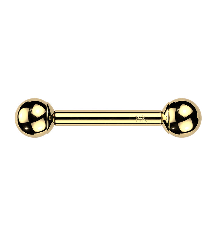 14kt Gold Internally Threaded Barbell