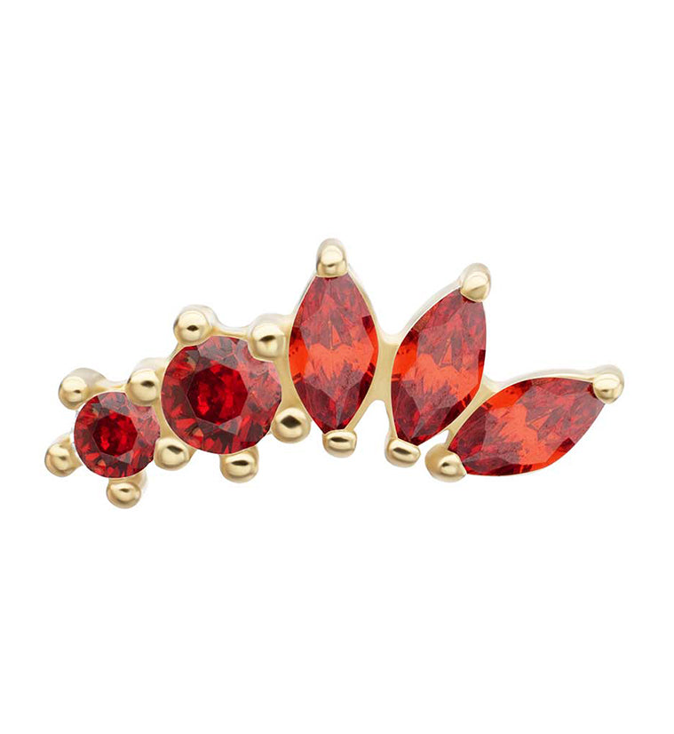 14kt Gold Laureate Garnet CZ Threadless Top