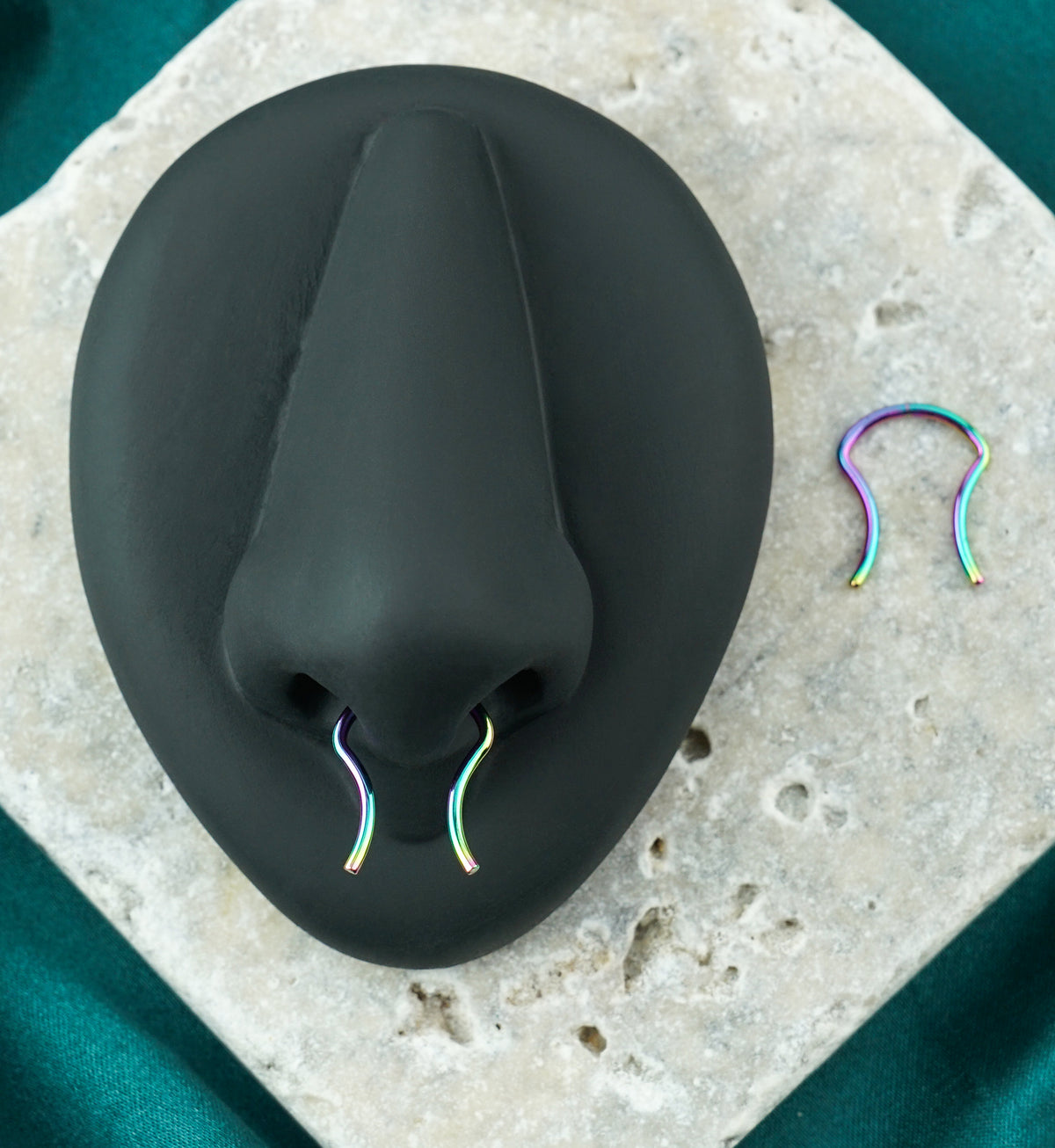 16G Rainbow Septum Ring 316L Surgical Steel