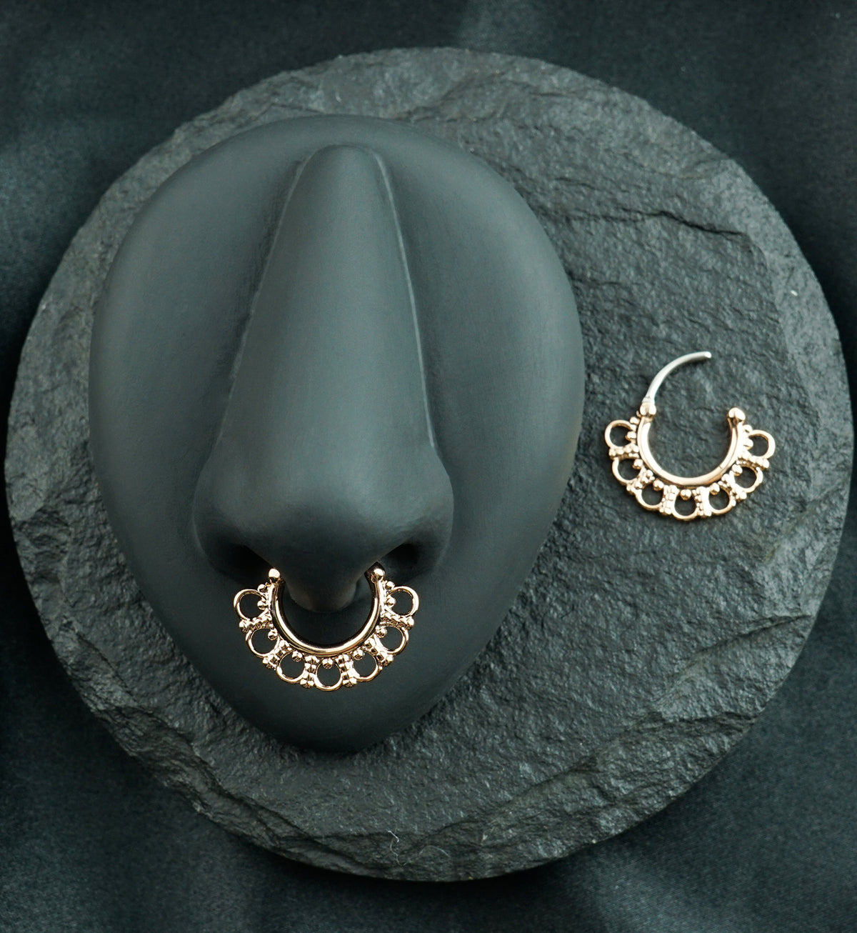 16G Rose Gold Plated Tribal Fan Septum Clicker