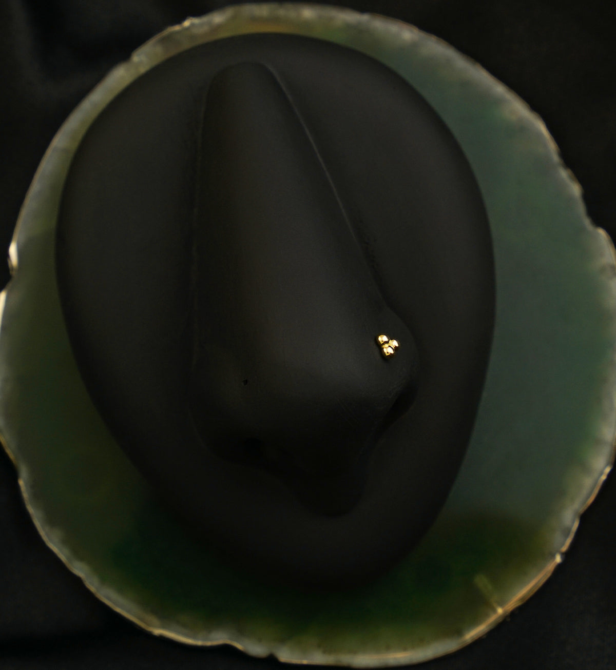 18kt Gold Trinity Ball Threadless Titanium Nose Screw
