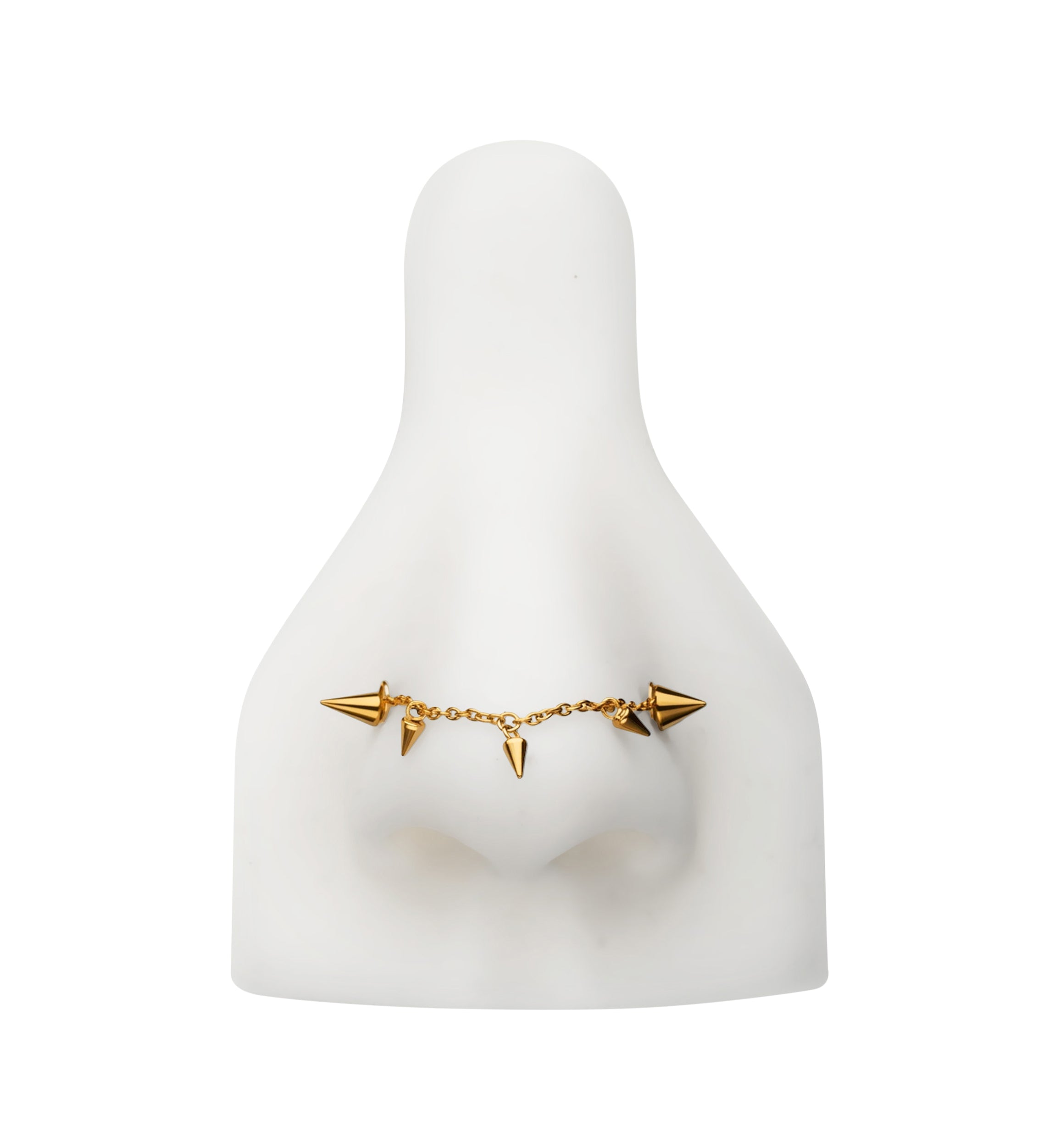 24kt Gold PVD Cone Dangle Titanium Connecting Piercing Chain