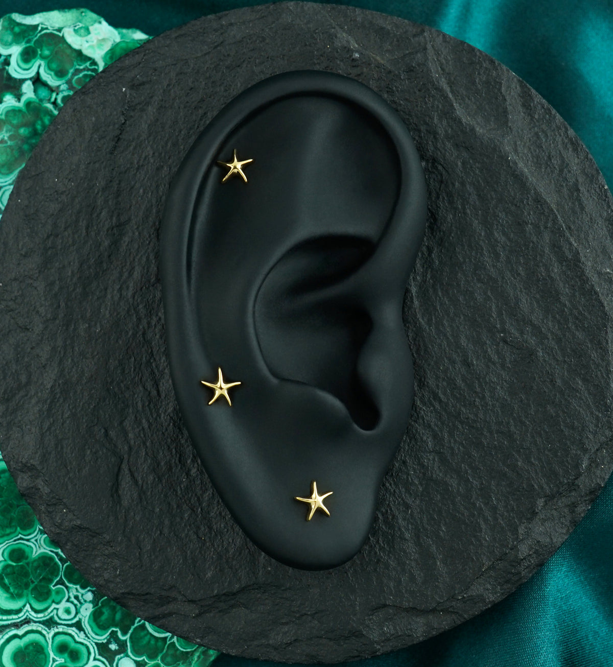 24kt Gold PVD Sprawling Starfish Titanium Threadless Top
