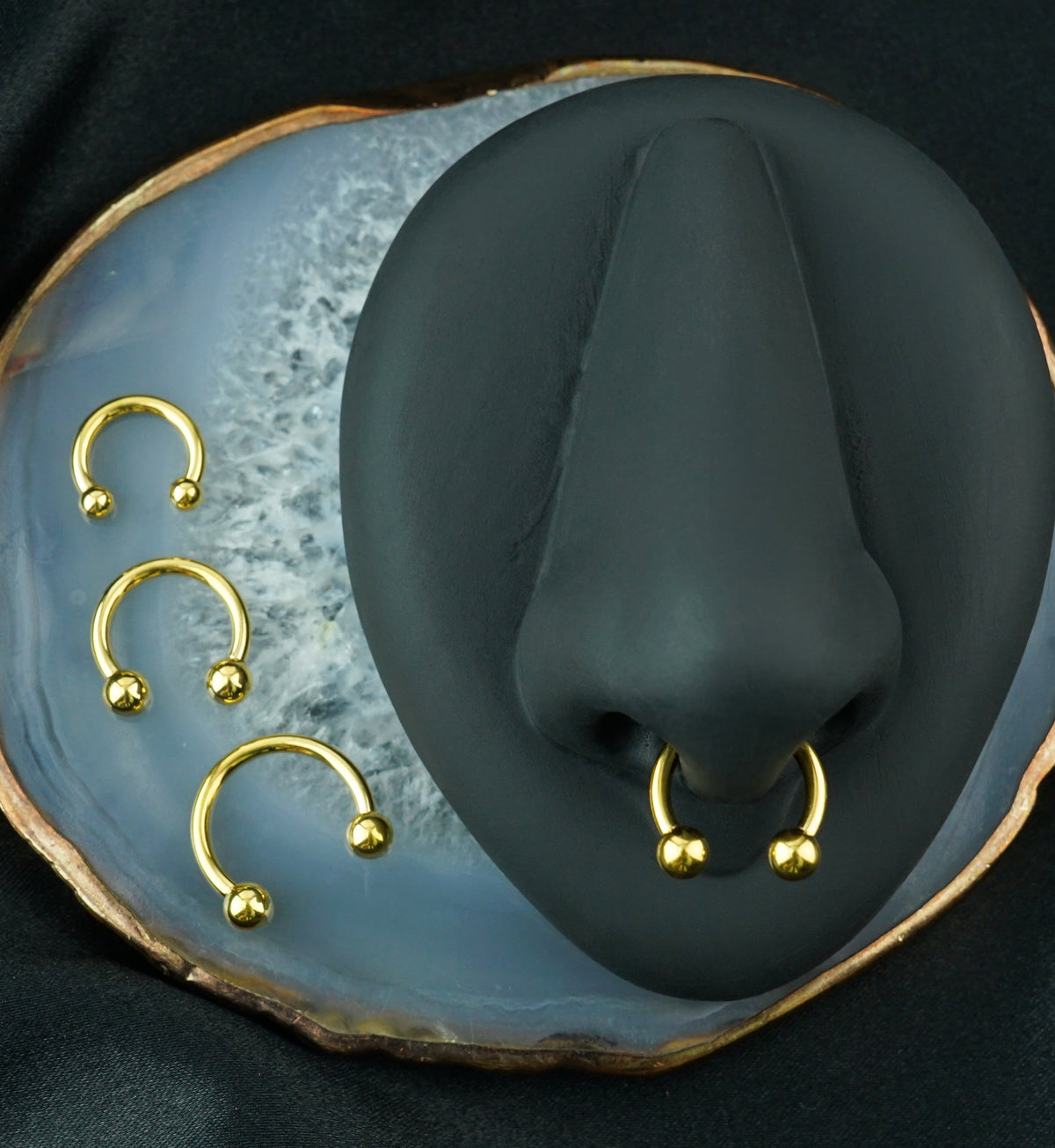 24kt Gold PVD Titanium Circular Barbell