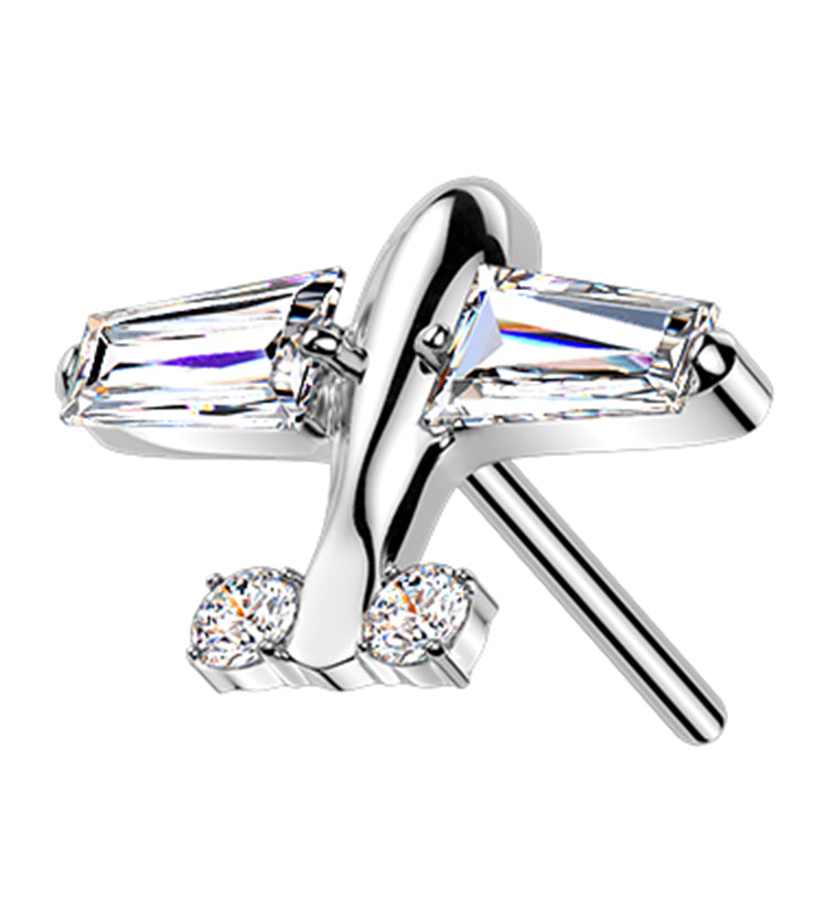Airplane CZ Titanium Threadless Top