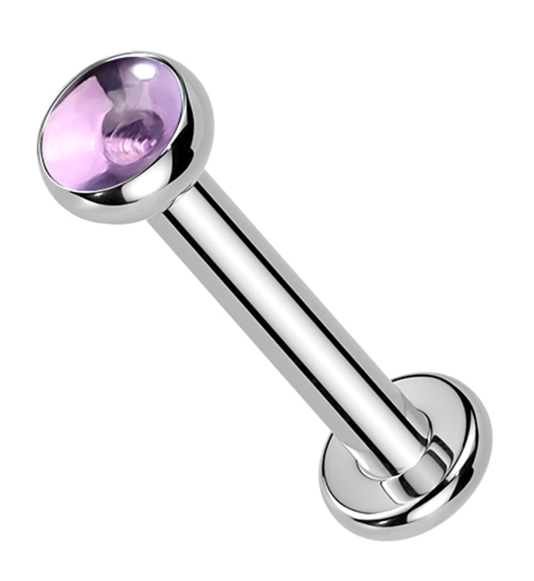 Amethyst Stone Titanium Internally Threaded Labret