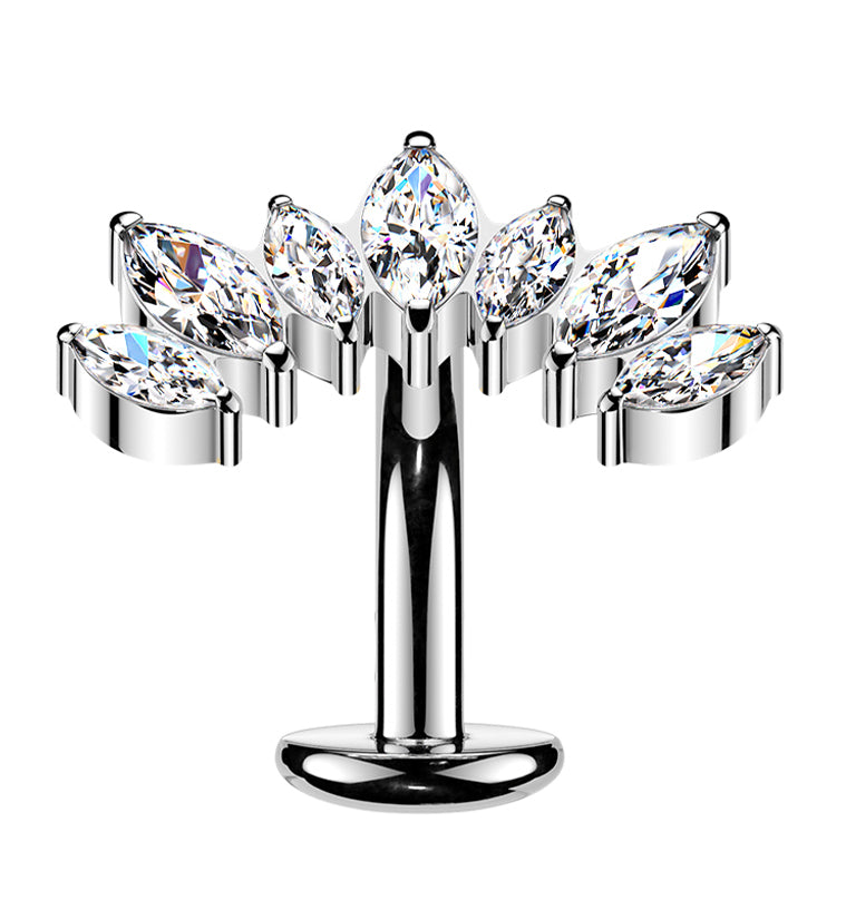 Anadem CZ Titanium Threadless Floating Belly Button Ring