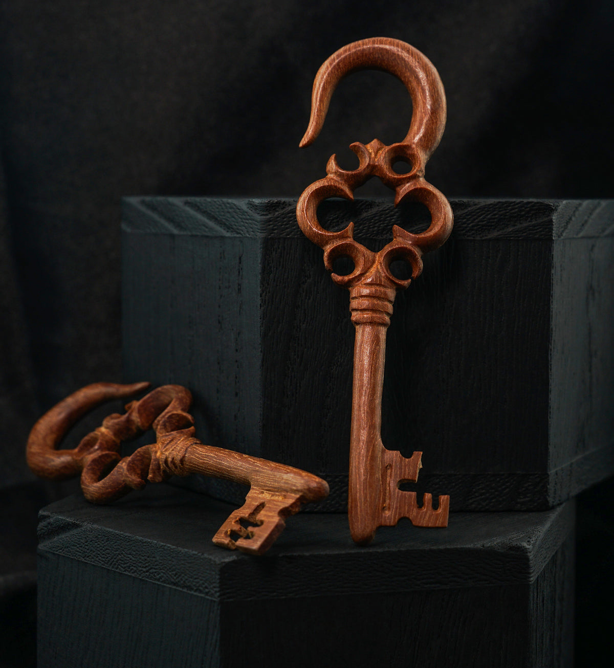 Antique Key Saba Wood Hangers