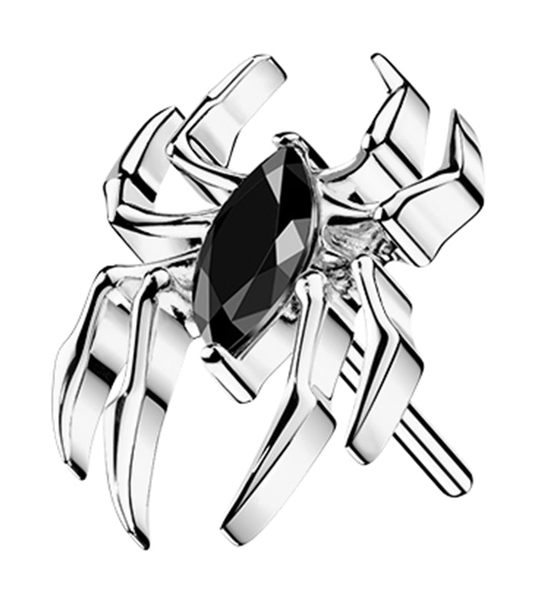 Arachnophobia Black CZ Titanium Threadless Top