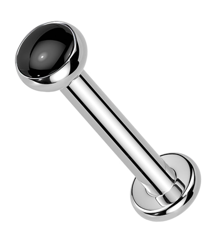 Black Onyx Stone Titanium Internally Threaded Labret