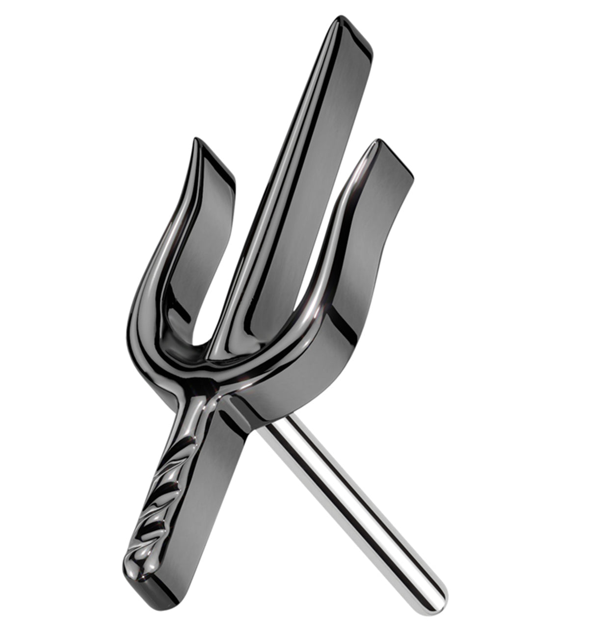 Black PVD Trident Titanium Threadless Top