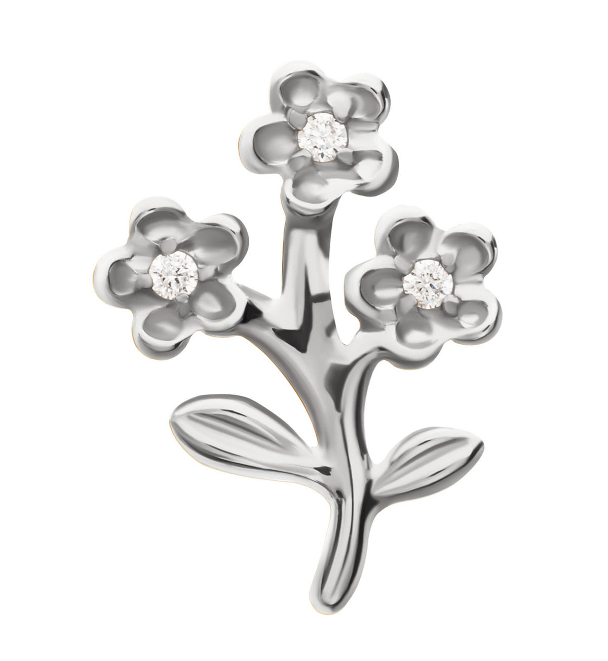 Bunch of Flowers CZ Titanium Threadless Top by Urban Body Jewelry
