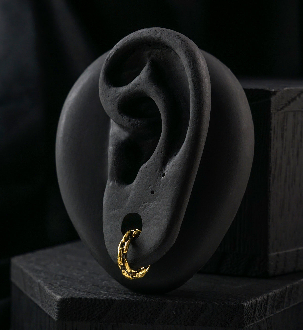 Chain Link Brass Hinged Stretched Ear Cuffs
