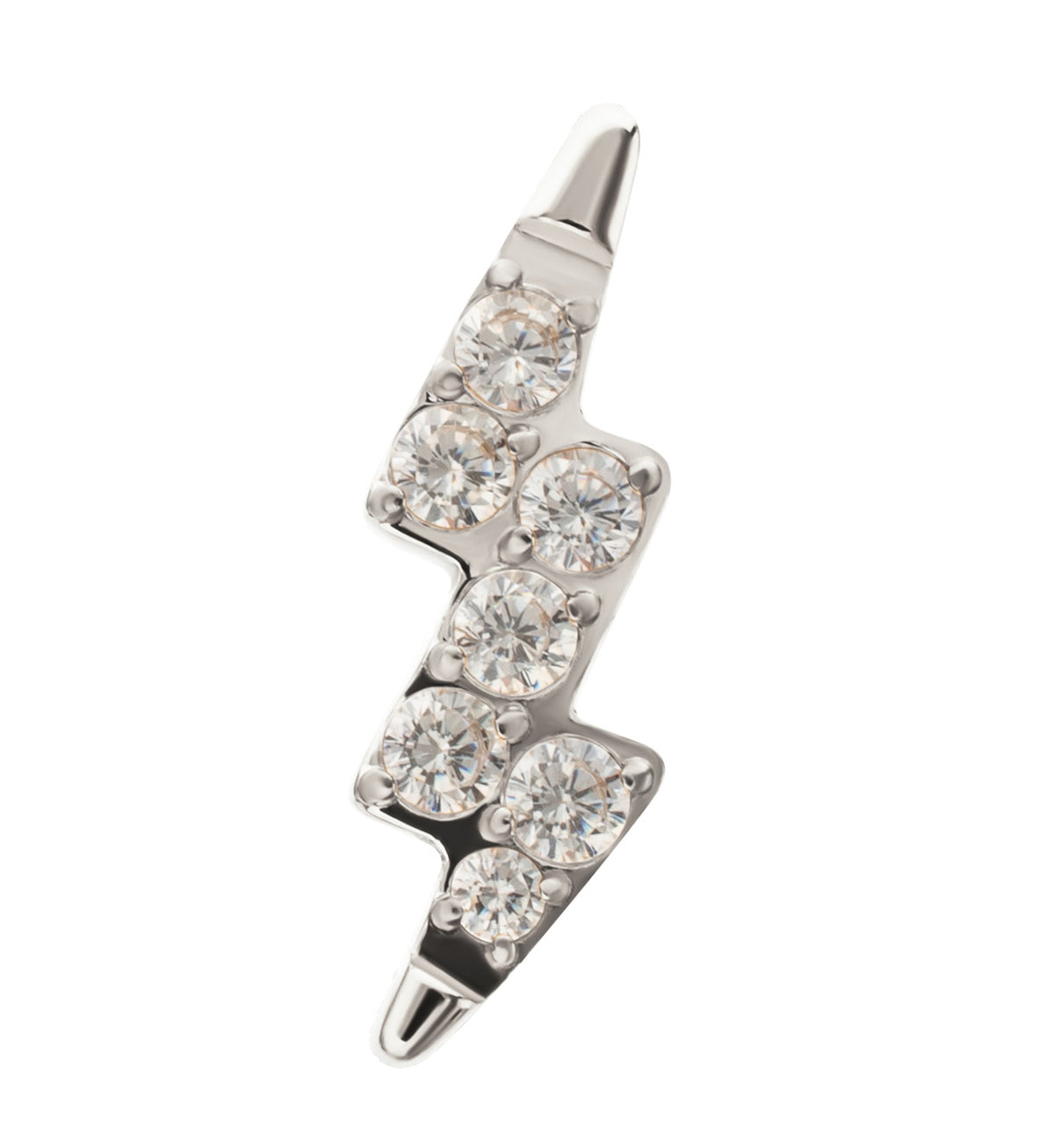 Charged Up CZ Titanium Threadless Top by Urban Body Jewelry