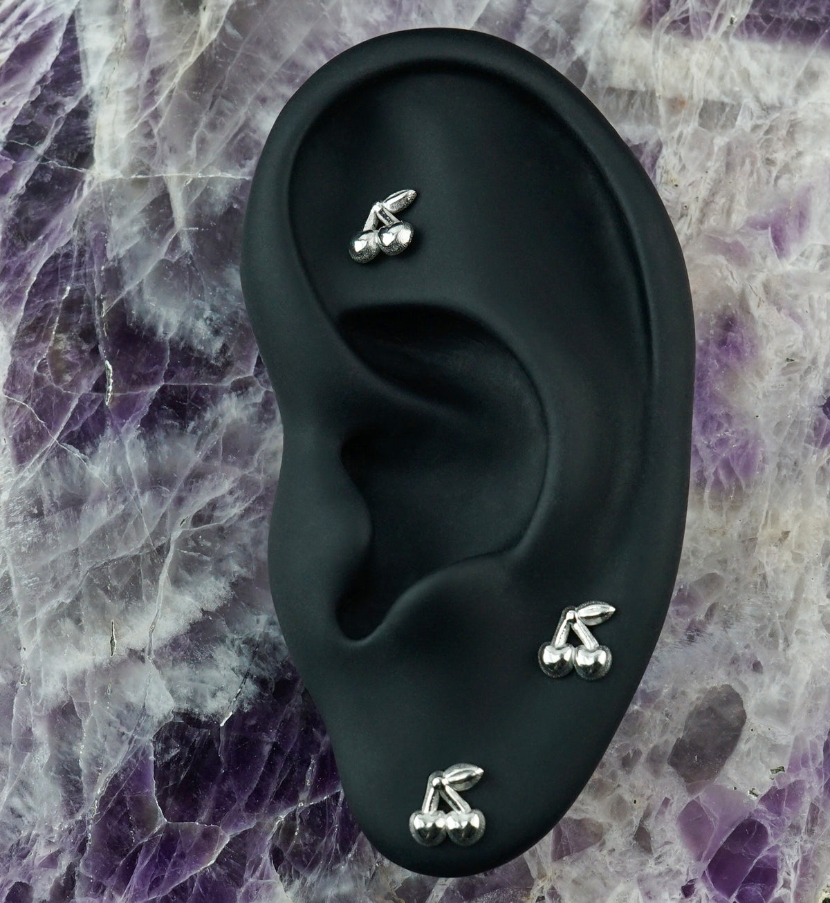 Cherry Stainless Steel Internally Threaded Labret