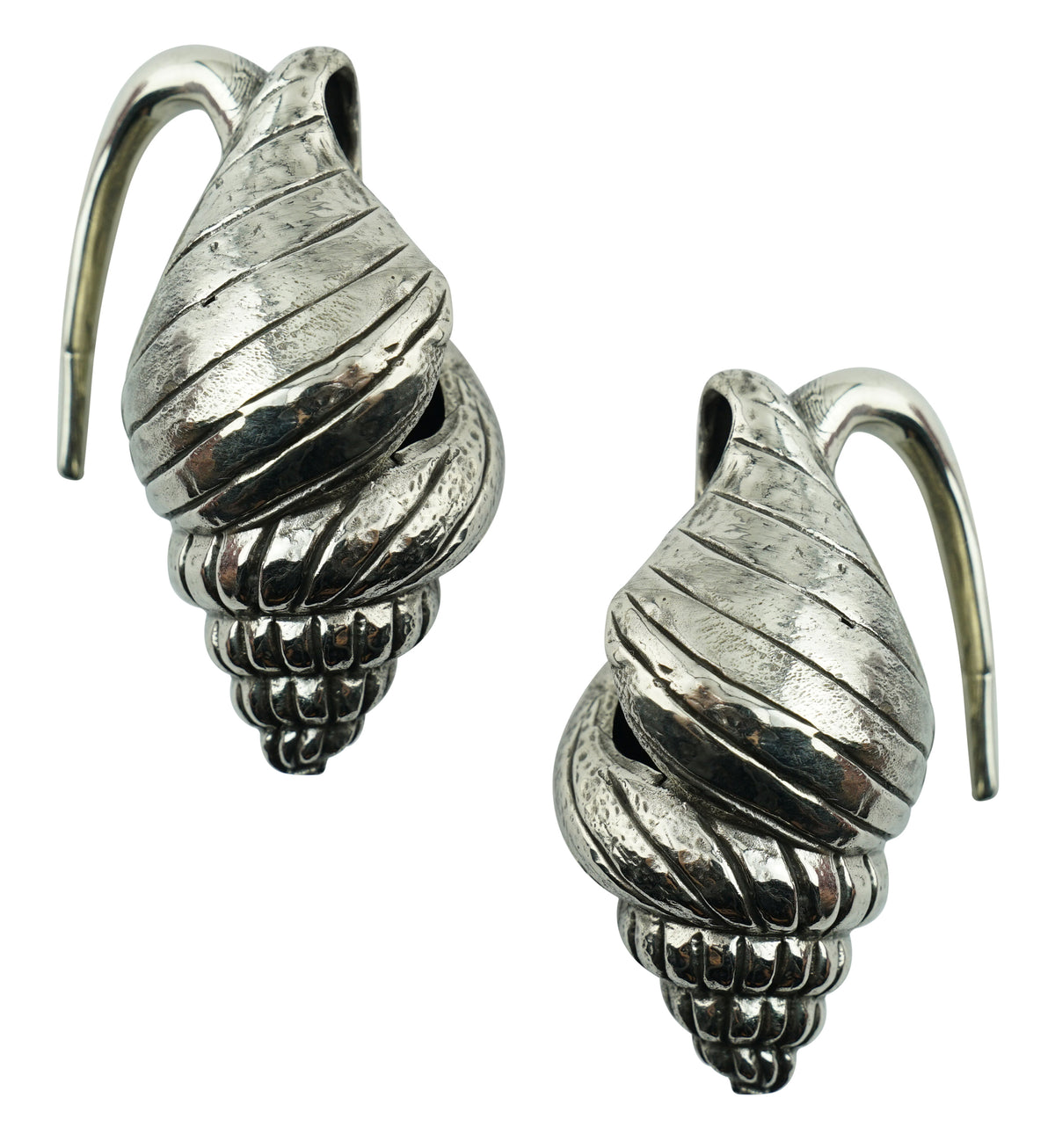 Conch Shell White Brass Ear Weights