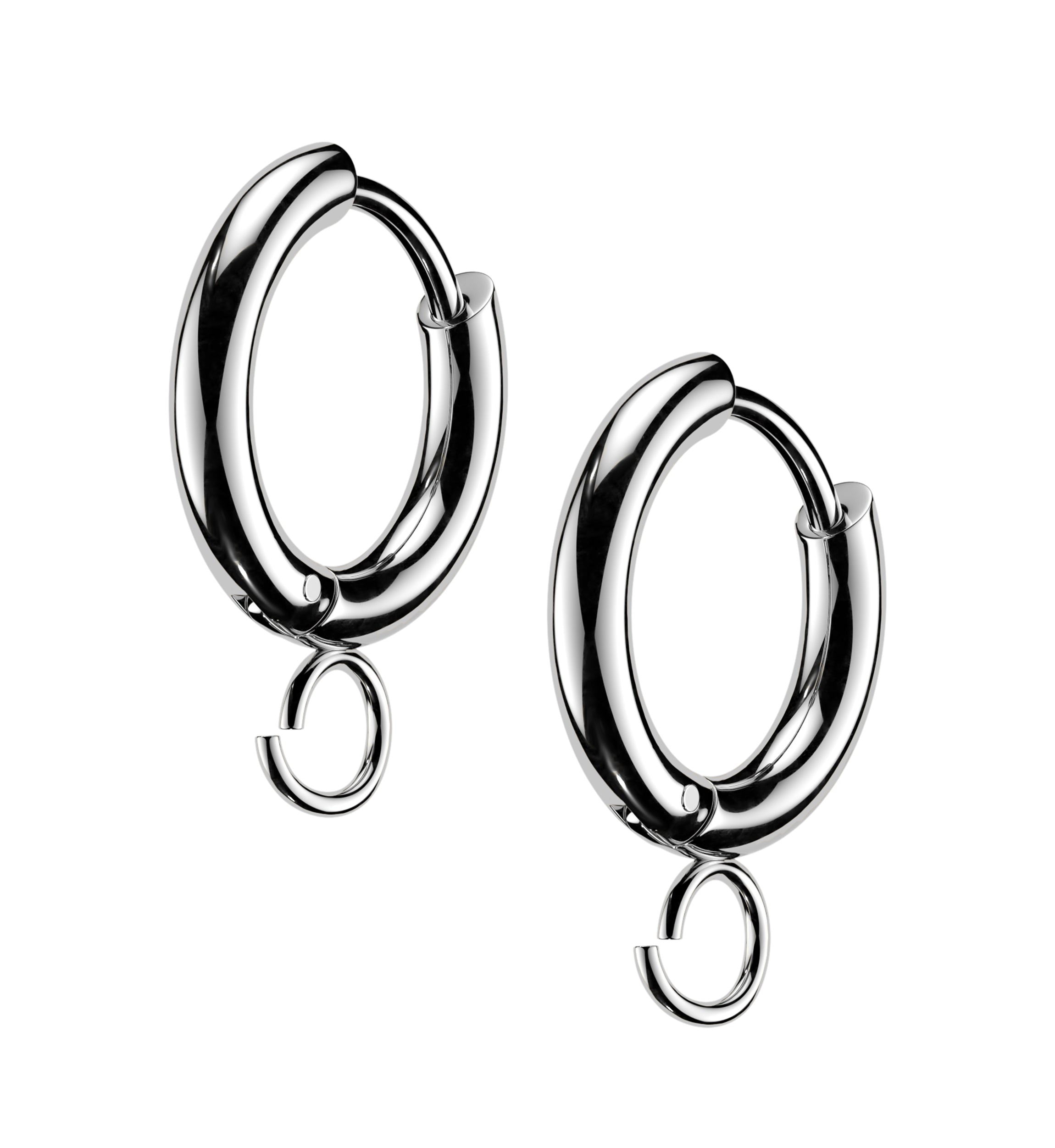 Custom Stainless Steel Hinged Hoop Huggie Earrings