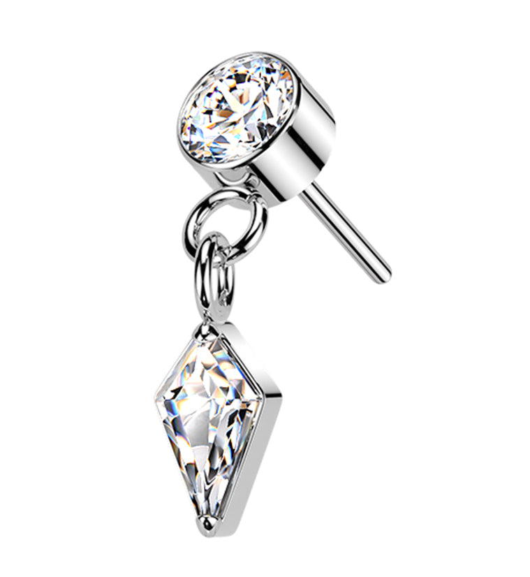 Dart CZ Dangle Titanium Threadless Top