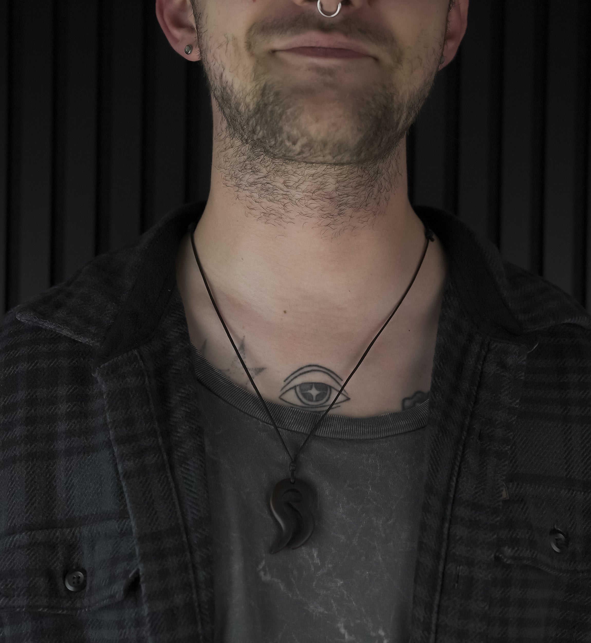 Double Spiral Narra Wood Pendant Necklace