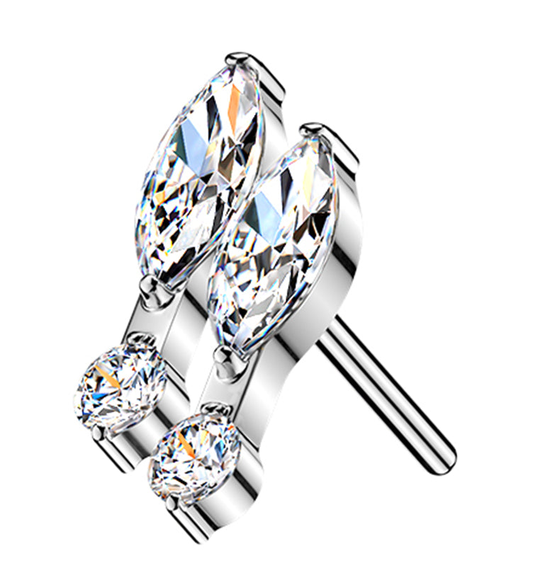 Duo Icicle Drip CZ Titanium Threadless Top