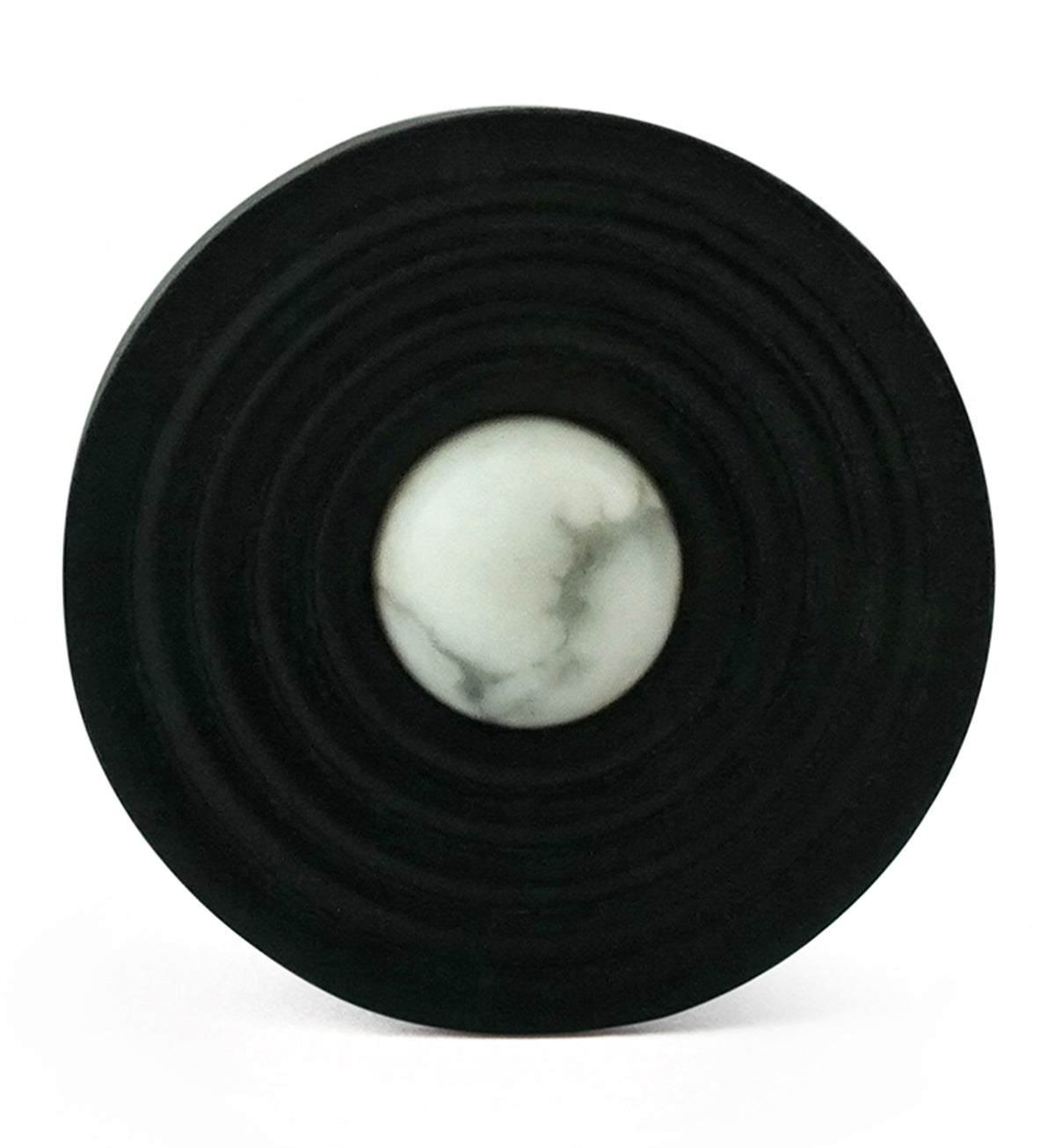 Ecliptic White Howlite Stone Areng Wood Double Flare Plugs