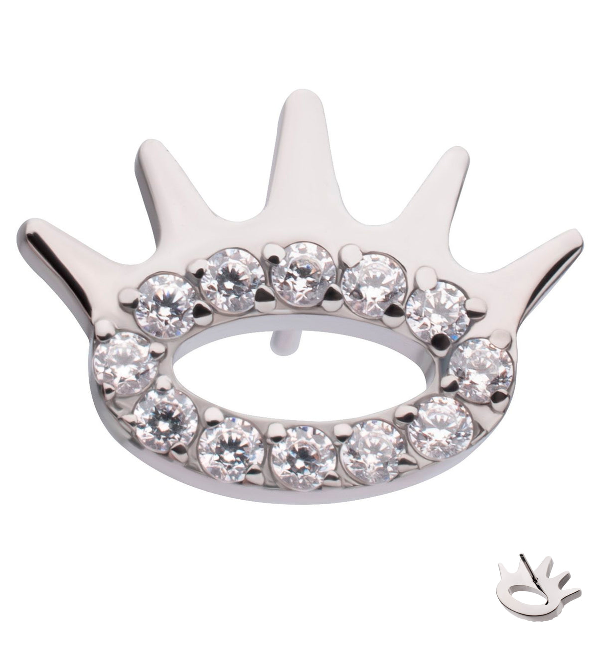 Eyelash Clear CZ Titanium Threadless Top