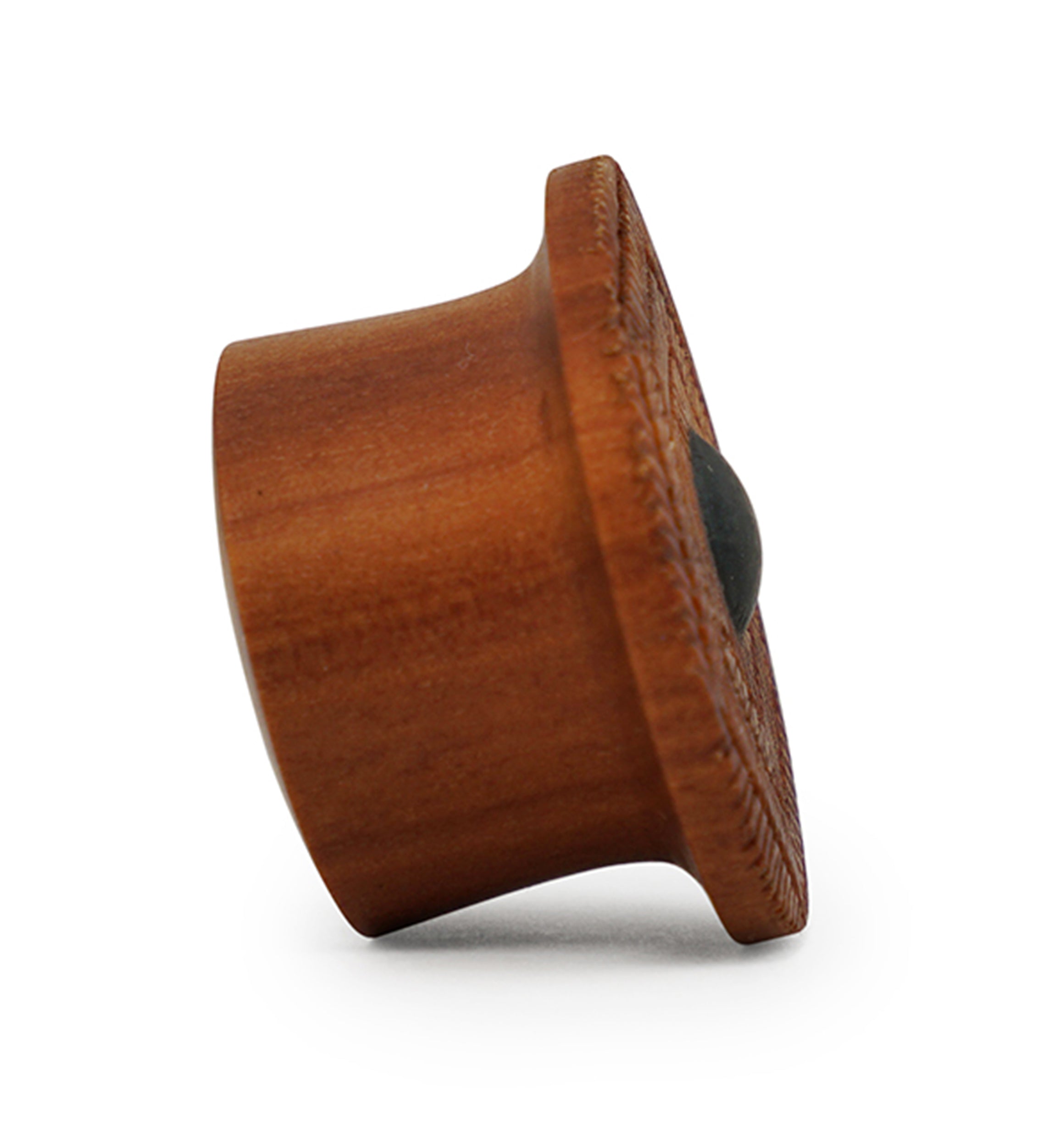 Feathered Geo Saba Wood With Dark Wood Inlay Mayan Flare Plugs