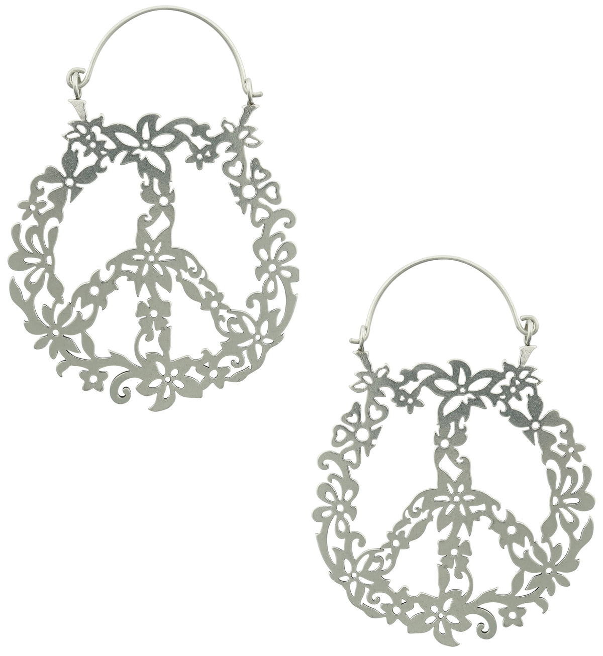 Flower Child Stainless Steel Plug Hoops