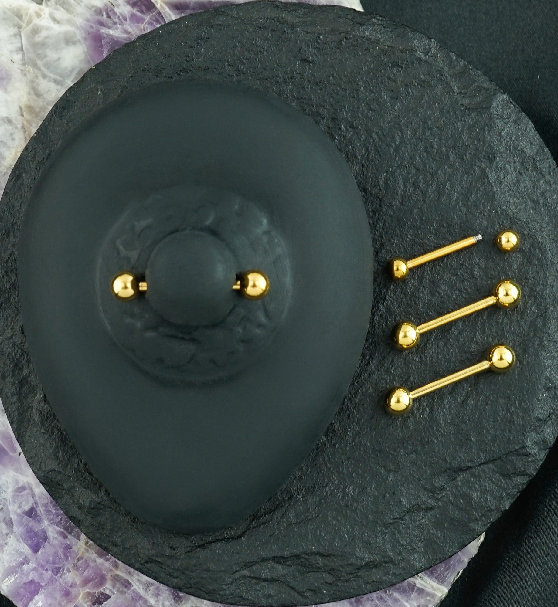 Gold Plated Stainless Steel Nipple Ring Bar