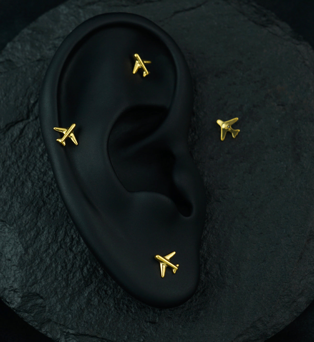 Gold PVD Airplane Threadless Titanium Top