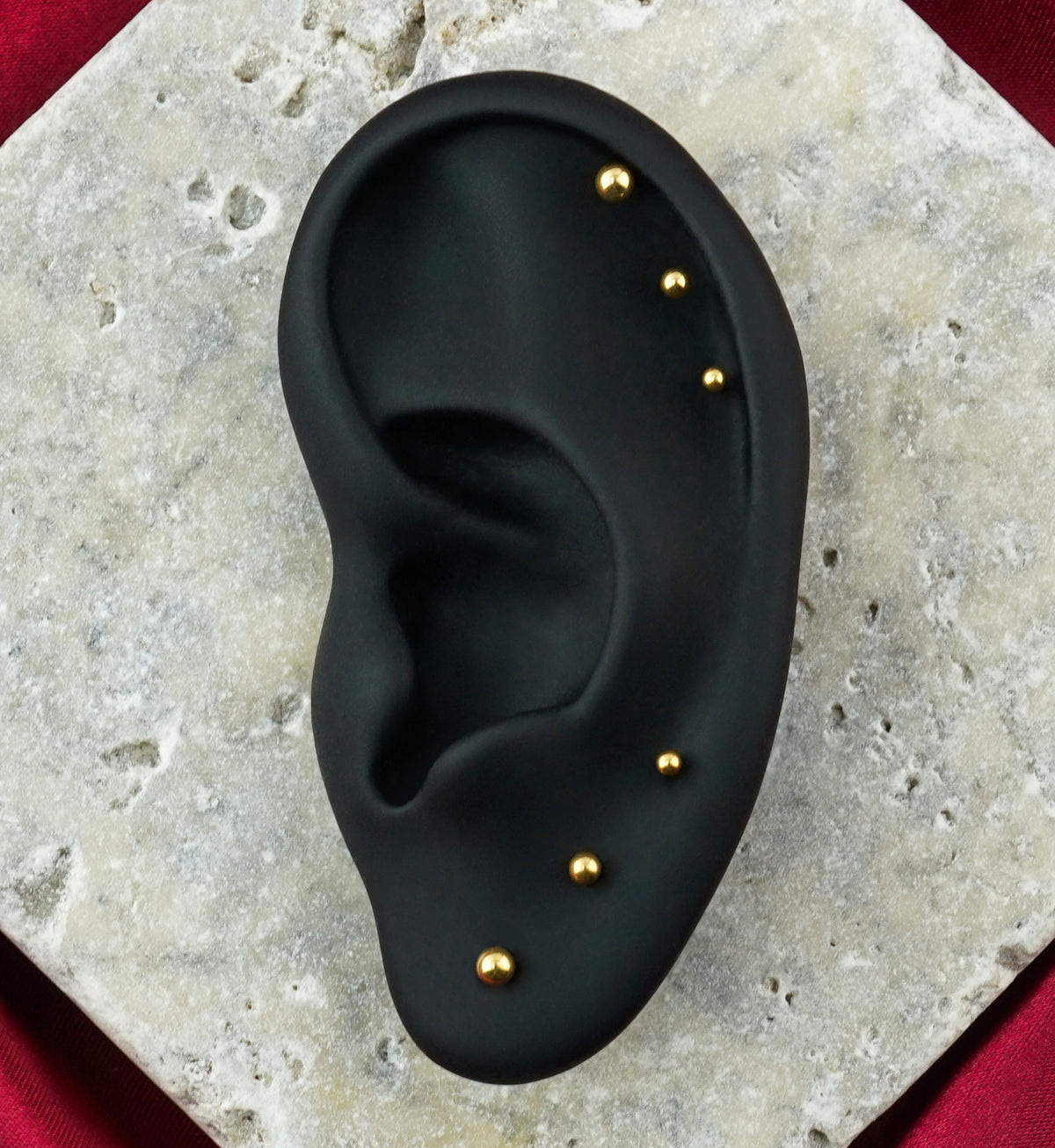 Gold PVD Ball Top Long Thread Internally Threaded Titanium Labret
