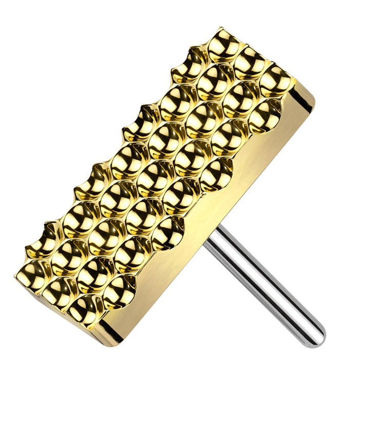 Gold PVD Beaded Rectangle Titanium Threadless Top