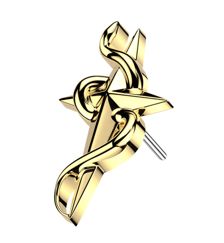 Gold PVD Constricted Star Titanium Threadless Top