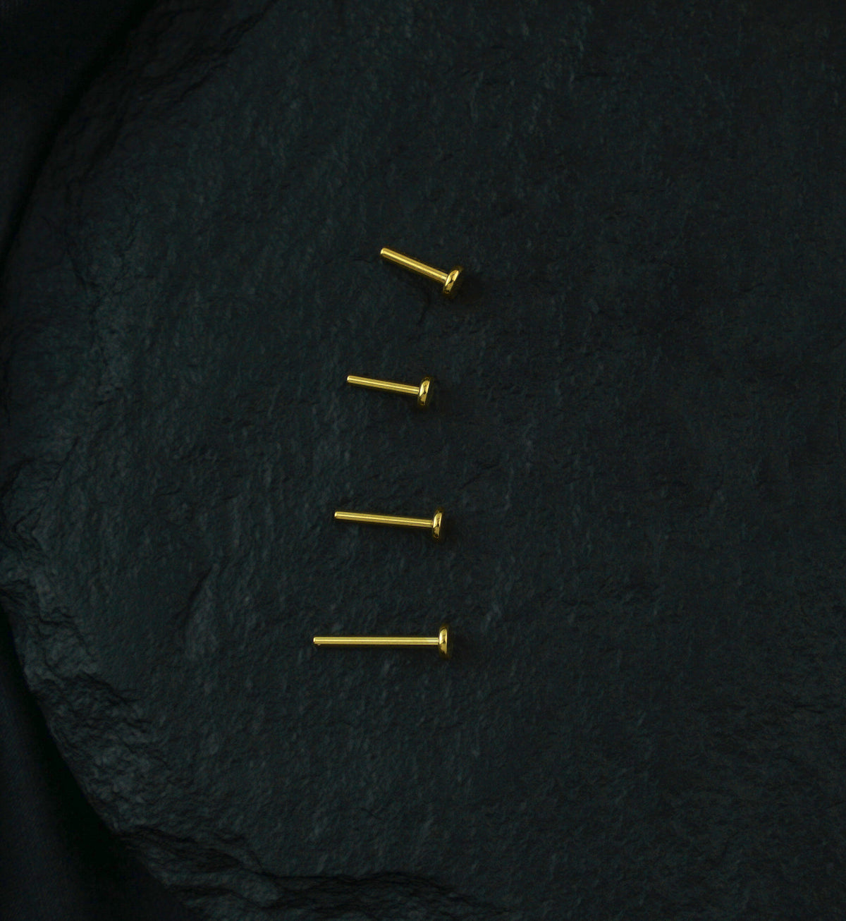 Gold PVD Flat Disk Titanium Threadless Labret Post