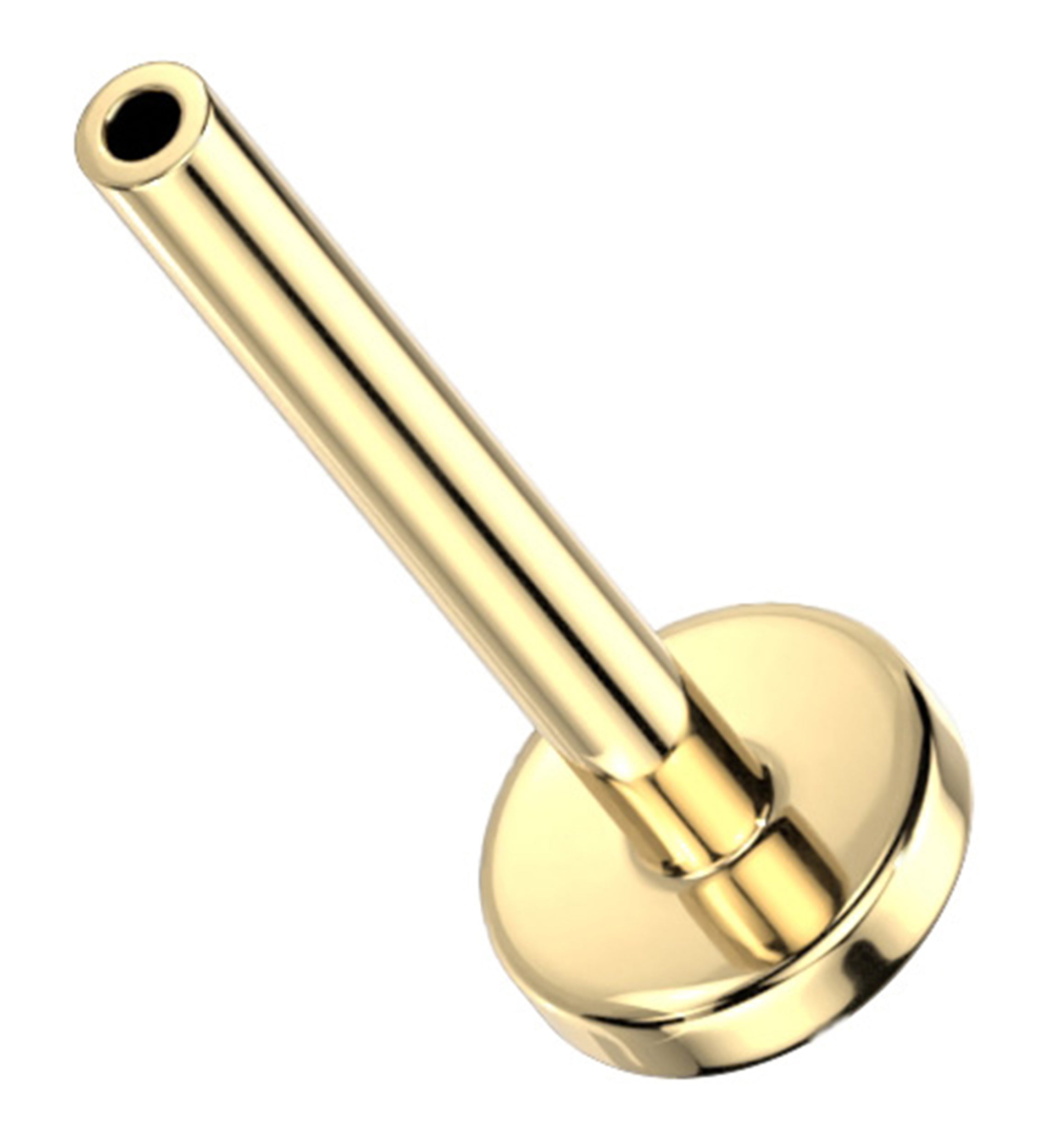 Gold PVD Flat Disk Titanium Threadless Labret Post
