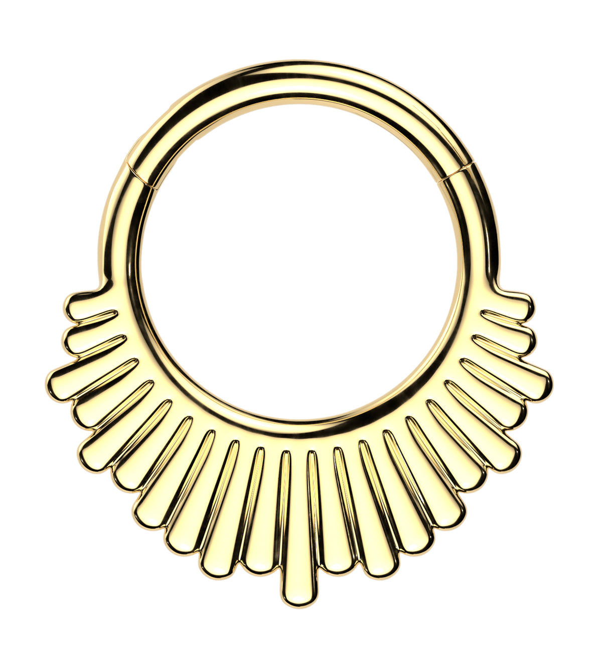 Gold PVD Fringe Stainless Steel Hinged Segment Ring