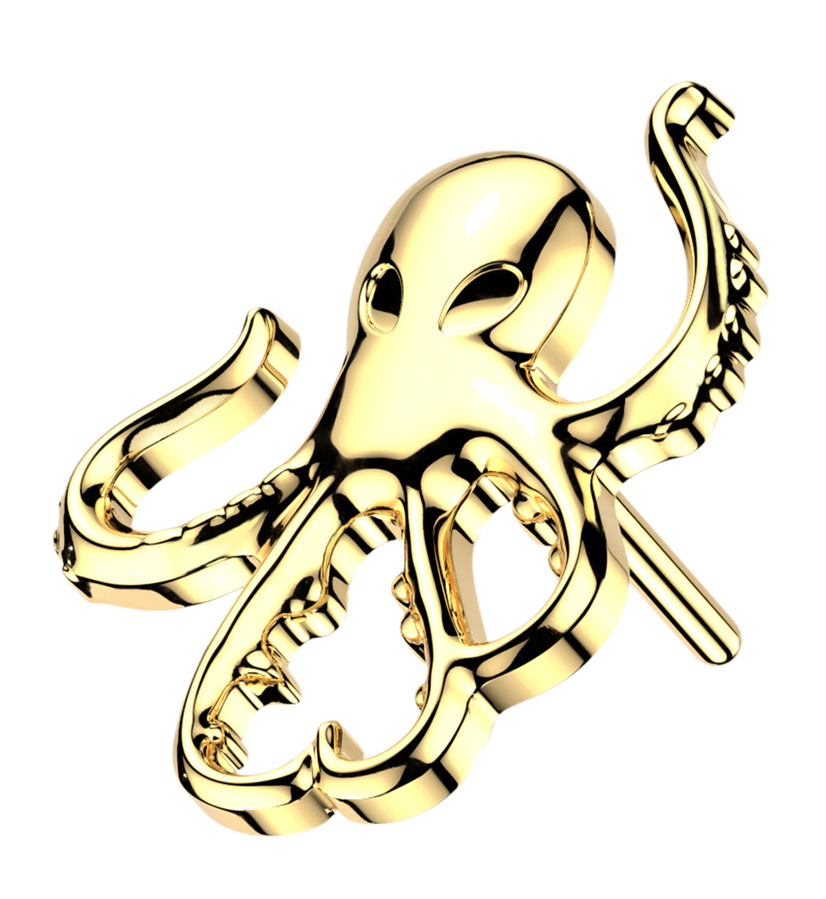 Gold PVD Kraken Titanium Threadless Top