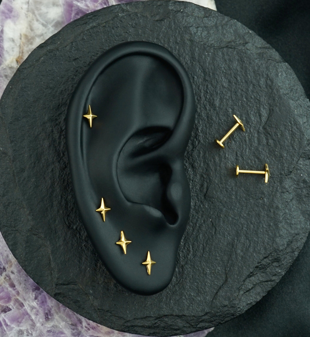 Gold PVD Polaris Titanium Threadless Labret