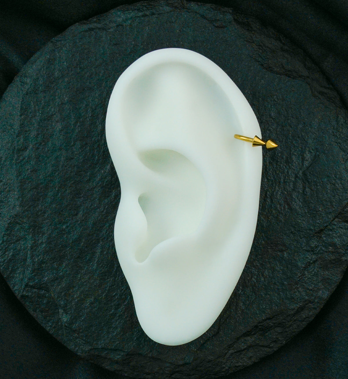 Gold PVD Spike Circular Barbell