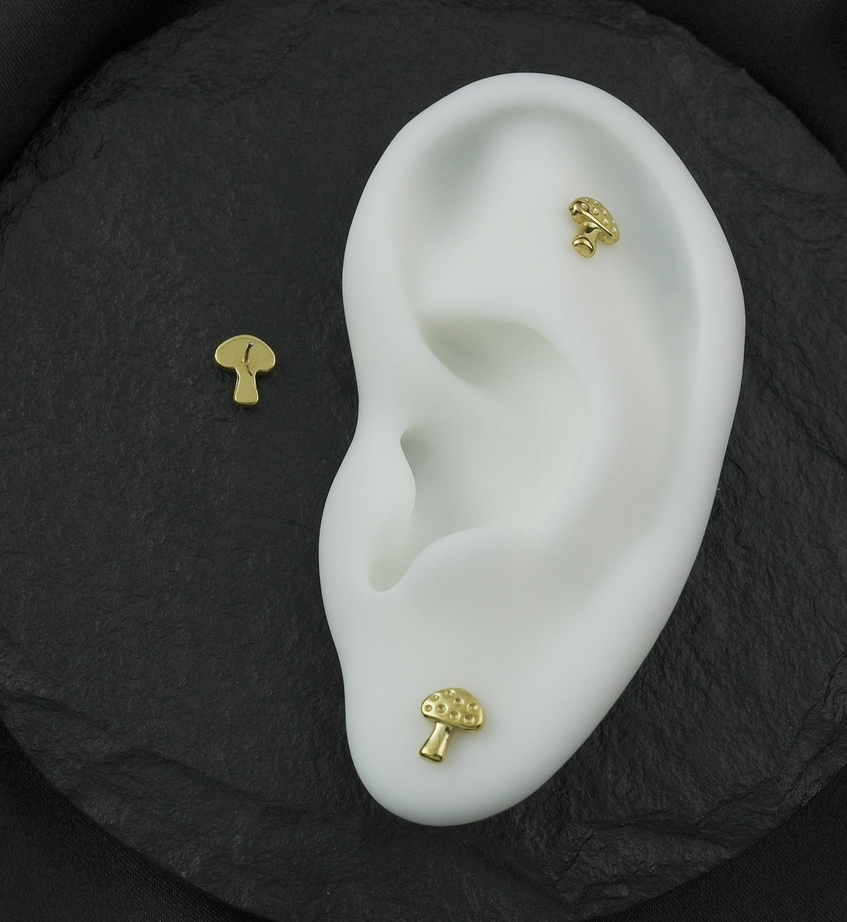 Gold PVD Spotted Mushroom Titanium Threadless Top