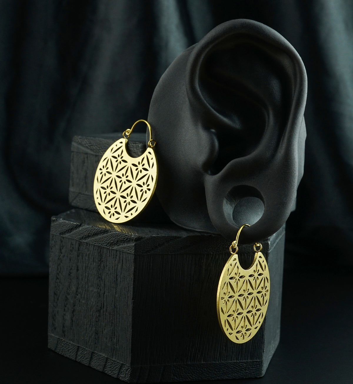 Gold PVD Star Shine Stainless Steel Plug Hoops