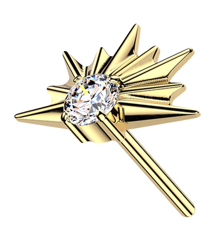 Gold PVD Sunset CZ Titanium Threadless Top