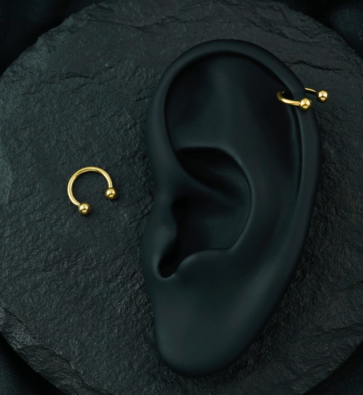 Gold PVD Titanium Circular Barbell
