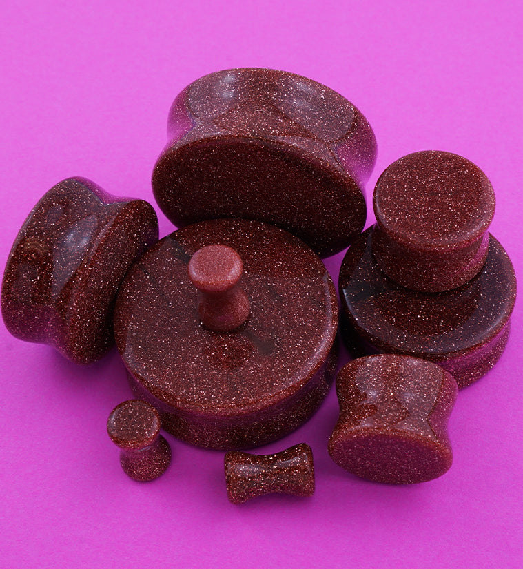 Goldstone Glass Plugs