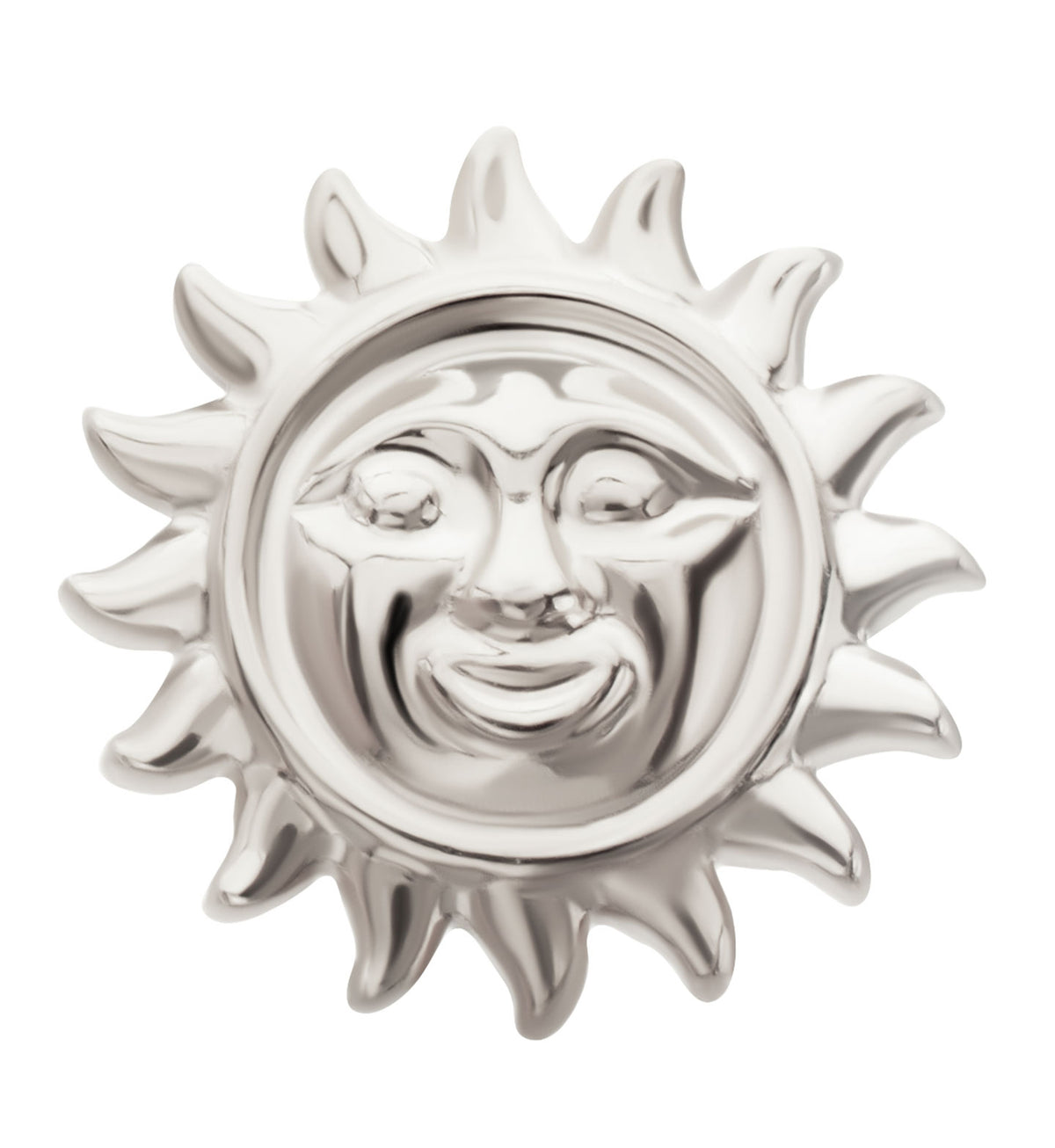 Grinning Sun Titanium Threadless Top by Urban Body Jewelry