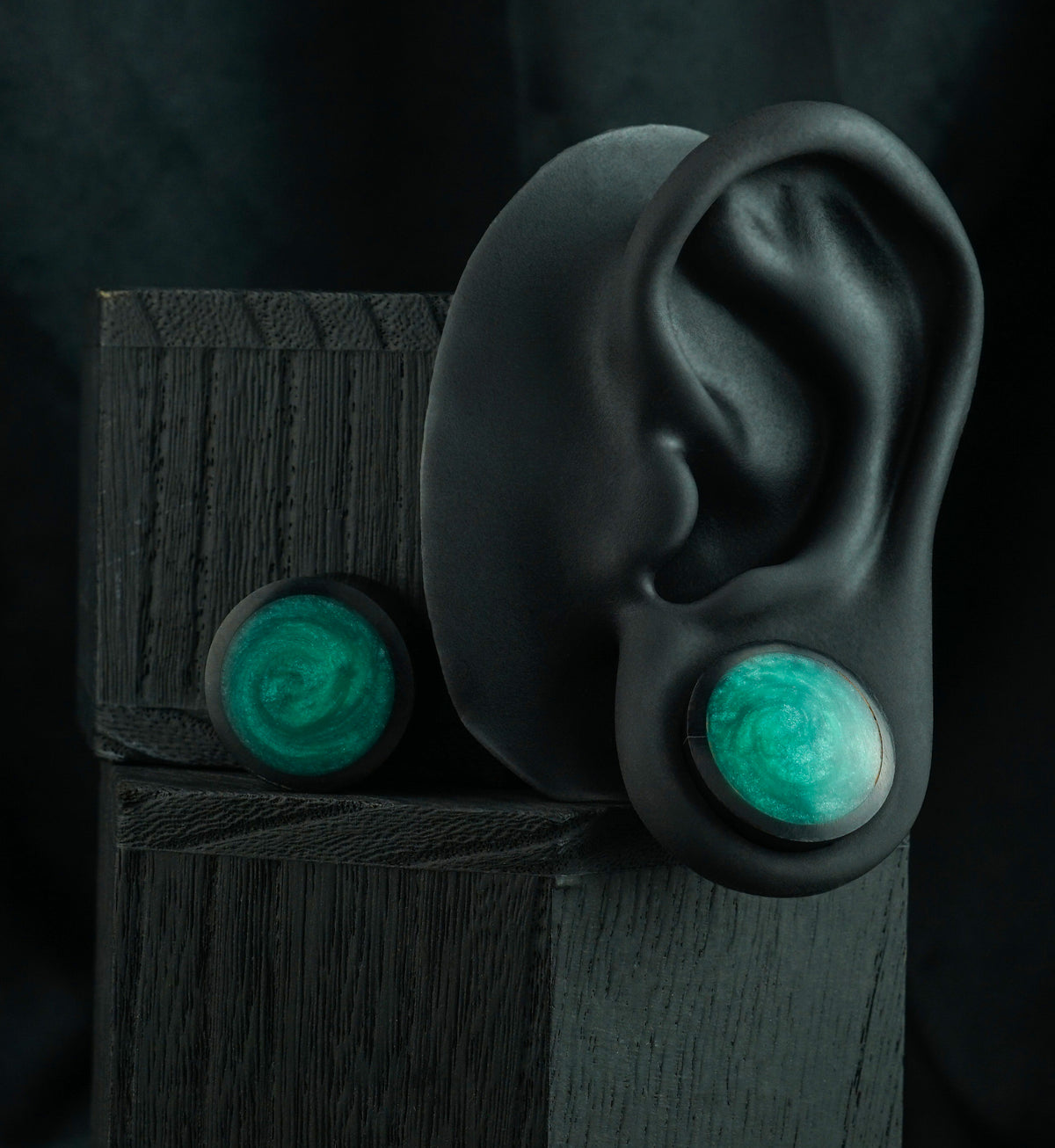 Horn Plugs With Green Resin Inlay