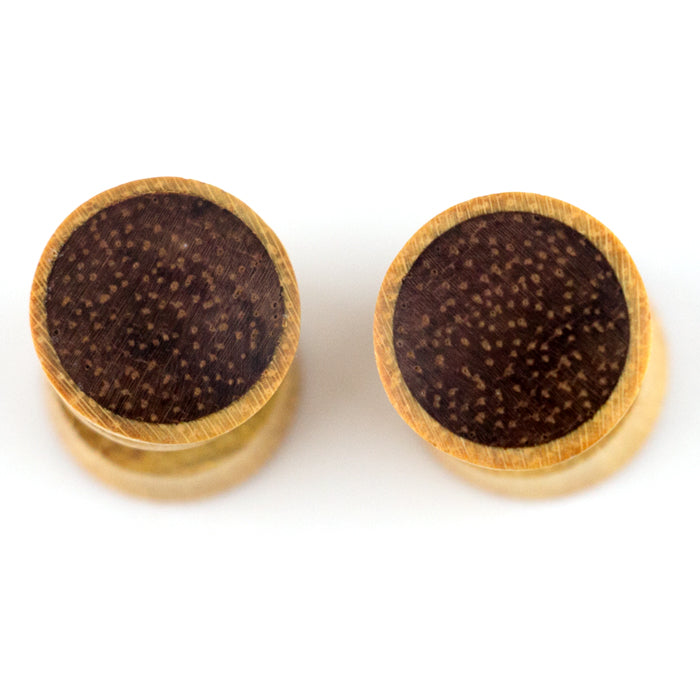 Jackfruit Wood Fake Gauges Plugs With Sono Wood Inlay