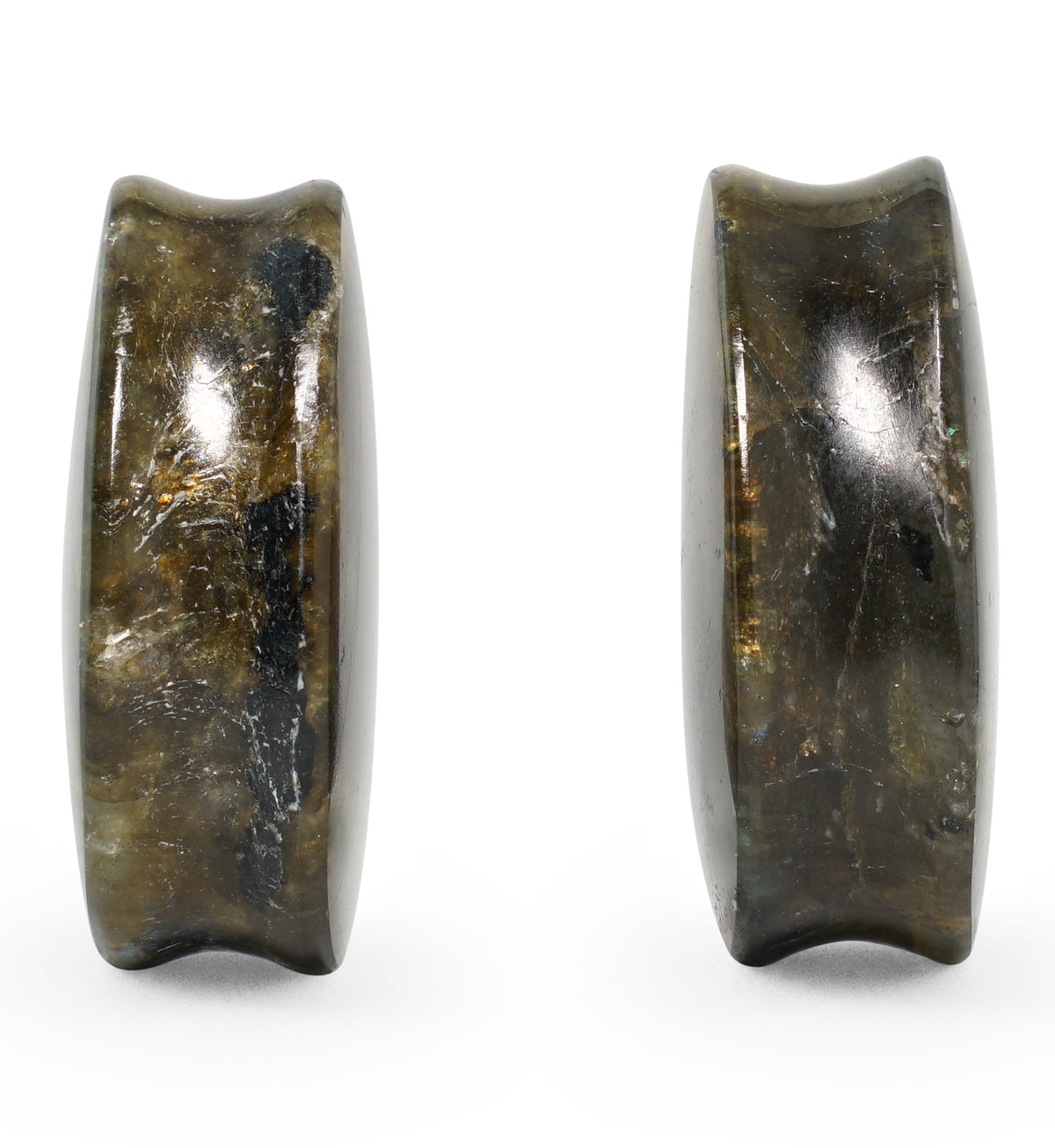 Labradorite Teardrop Stone Plugs 1 & 1/8" (28mm) Version 2